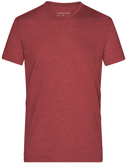 James & Nicholson Men's Heather T-Shirt in Wine Melange