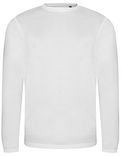 Just Ts Long Sleeve Tri-Blend T in Solid White