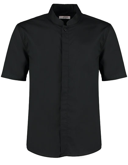 Men's Tailored Fit Mandarin Collar Shirt Short Sleeve — besticken oder bedrucken lassen