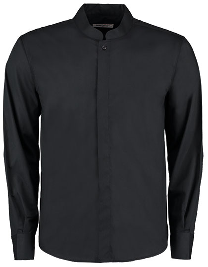 Men's Tailored Fit Mandarin Collar Shirt Long Sleeve — besticken oder bedrucken lassen