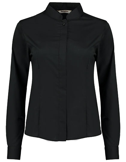 Women's Tailored Fit Shirt Mandarin Collar Long Sleeve — besticken oder bedrucken lassen