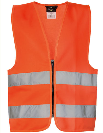 Kids' Hi-Vis Safety Vest With Front Zipper Aalborg — besticken oder bedrucken lassen