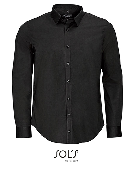 Men's Long Sleeve Stretch Shirt Blake — besticken oder bedrucken lassen