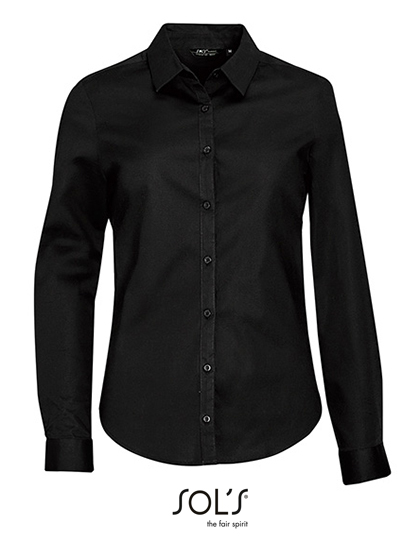 Women's Long Sleeve Stretch Shirt Blake — besticken oder bedrucken lassen