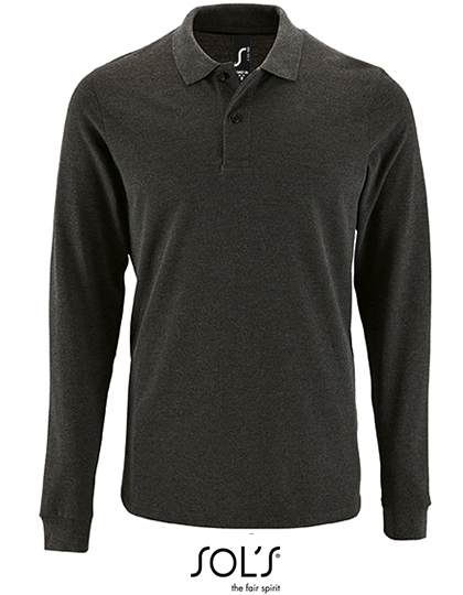 Men's Long-Sleeve Piqué Polo Shirt Perfect — besticken oder bedrucken lassen
