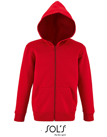 SOL'S Kids' Zip Hoodie Stone in Red