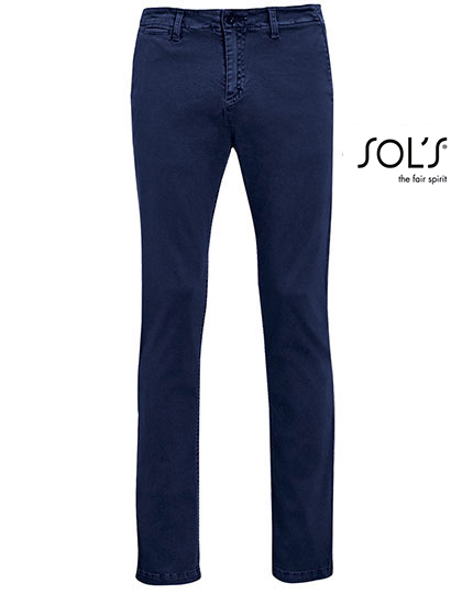 SOL'S Men's Chino Trousers Jules - Length 35 in French Navy