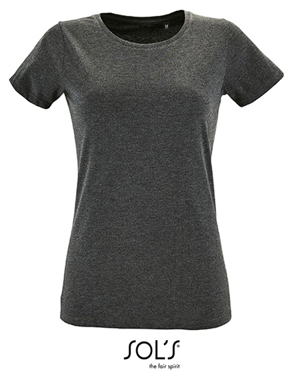 SOL'S Women's Round Neck Fitted T-Shirt Regent in Charcoal Melange