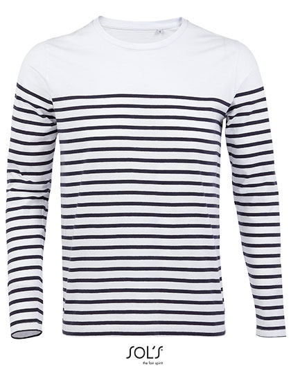 Men's Long Sleeve Striped T-Shirt Matelot — besticken oder bedrucken lassen