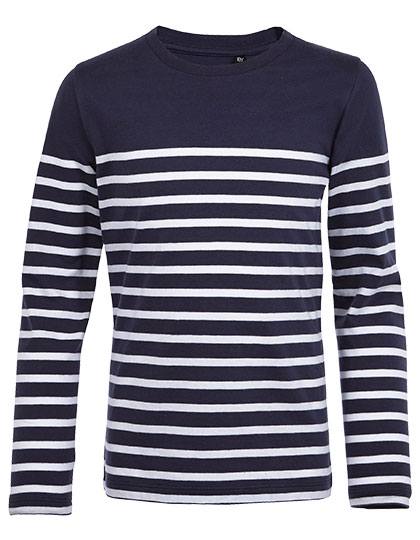 SOL'S Kids' Long Sleeve Striped T-Shirt Matelot in French Navy