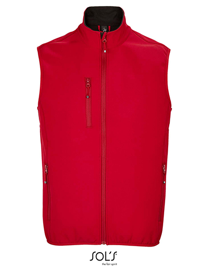 SOL'S Men's Falcon Zipped Softshell Bodywarmer in Pepper Red