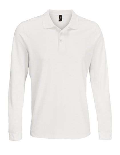 SOL'S Unisex Long Sleeve Polycotton Polo Shirt in White