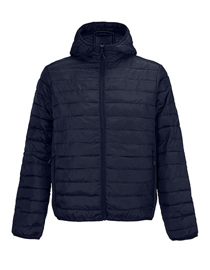 SOL'S Men's Stream Lightweight Hooded Padded Jacket in French Navy