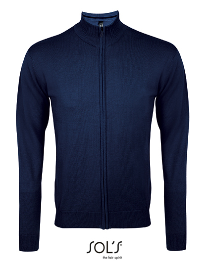 SOL'S Men's Zipped Knitted Cardigan Gordon in Navy