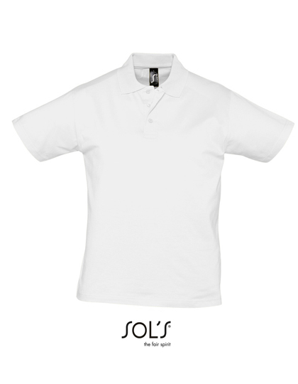 SOL'S Men's Jersey Polo Shirt Prescott in White