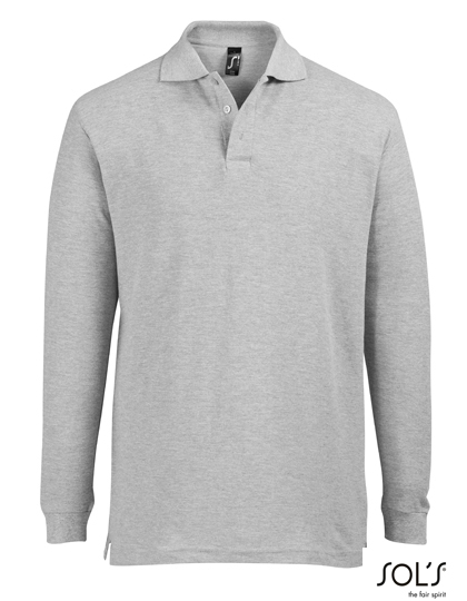 SOL'S Long Sleeve Polo Star in Grey Melange