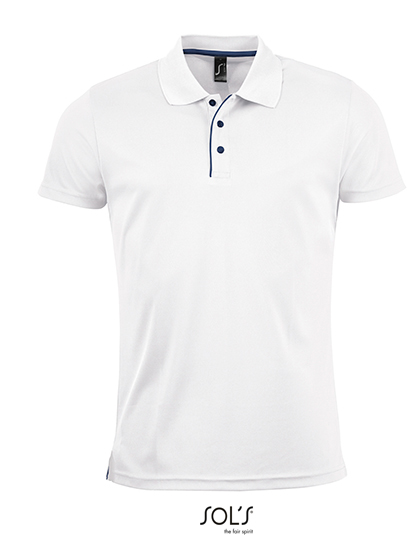 SOL'S Men's Sports Polo Shirt Performer in White