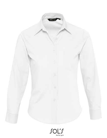 SOL'S Popeline-Blouse Executive Long Sleeve in White
