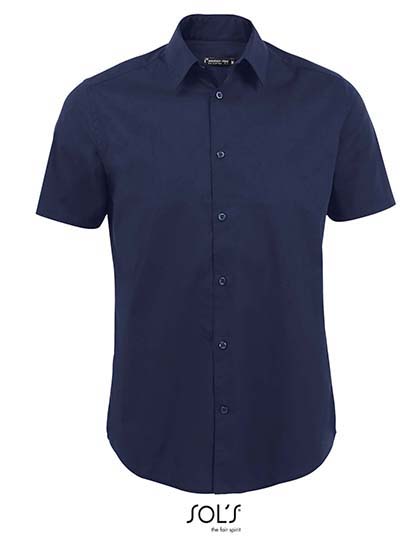 SOL'S Men's Stretch-Shirt Broadway Short Sleeve in Dark Blue