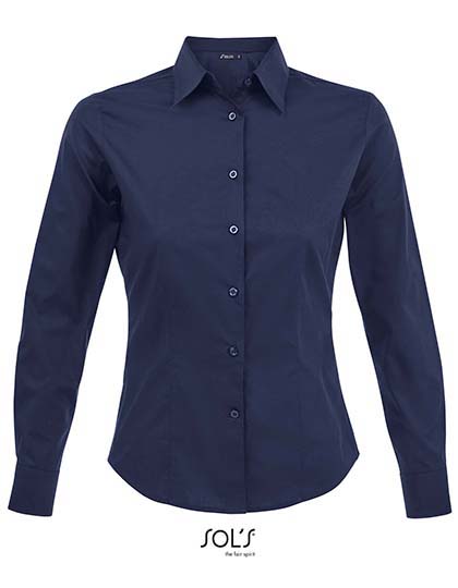 SOL'S Women's Long Sleeved Stretch Shirt Eden in Dark Blue