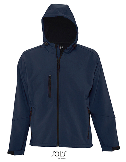 SOL'S Men's Hooded Softshell Jacket Replay in French Navy