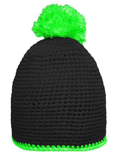 Myrtle Beach Pompon Hat With Contrast Stripe