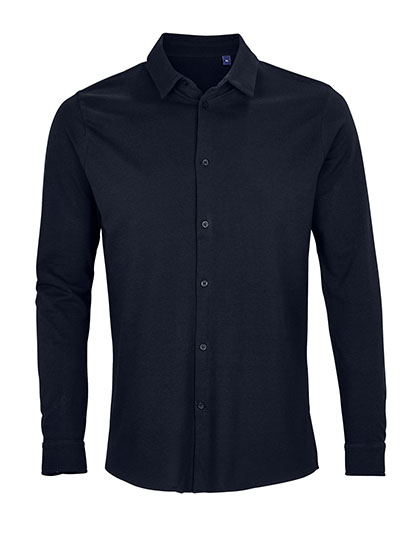 NEOBLU Men's Cotton Pique Shirt Basile in Night