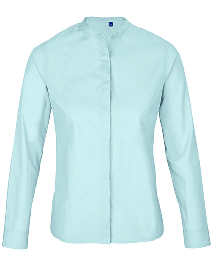 NEOBLU Women's Mao Collar Shirt Bart in Soft Blue