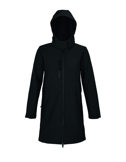 Women's Long Softshell Coat Achille — besticken oder bedrucken lassen