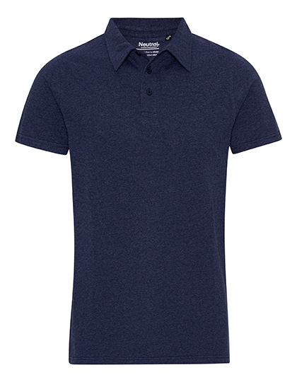 Neutral Recycled Cotton Polo in Navy Melange