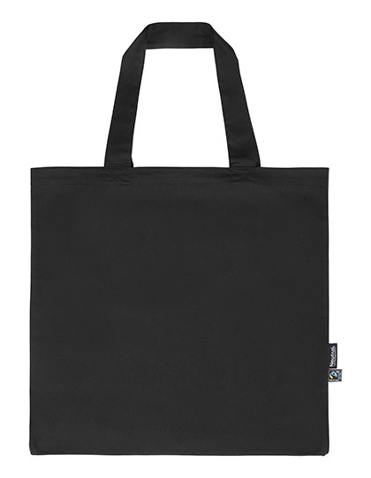 Neutral Twill Shopper Bag in Black