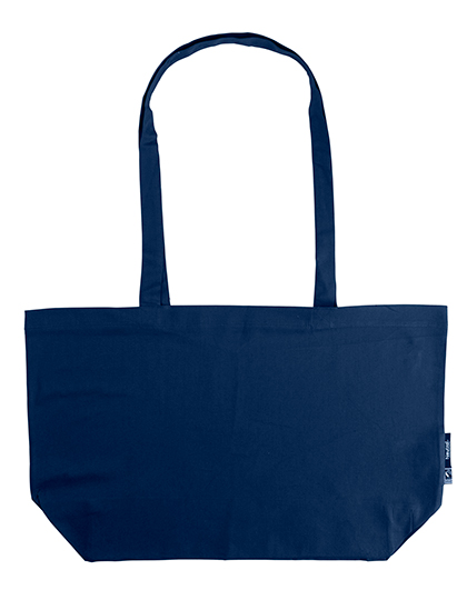 Neutral Shopping Bag With Gusset in Navy