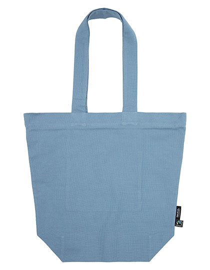 Neutral Panama Bag With Zipper in Dusty Indigo