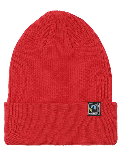 Neutral Mixed Knit Beanie in Red