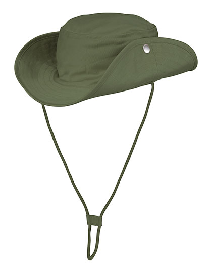 Neutral Safari Bucket Hat in Military