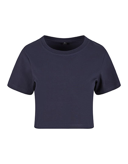 New Morning Studios Ladies Cropped Tee in Navy