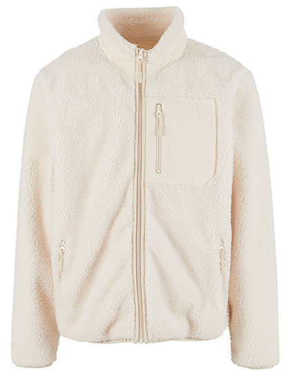 New Morning Studios Bonded Sherpa Jacket in White Sand