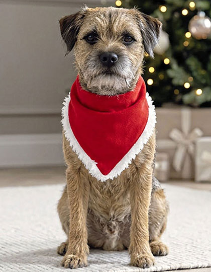 Dog Christmas Bandana – Obermaterial: 95 % Baumwolle / 5 % Elasthan, Weißes Fleece + Futter: 100 % Polyeste