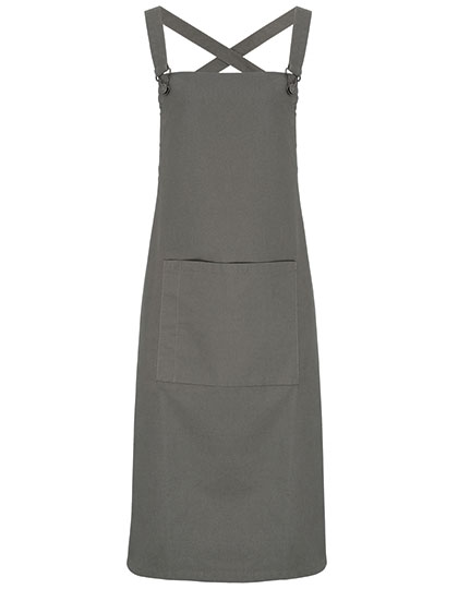 Premier Workwear Cross Back Barista Bib Apron in Dark Grey (ca. Pantone 431C)