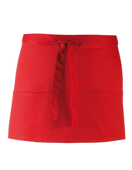 Premier Workwear Colours Collection 3-Pocket Apron in Red (ca. Pantone 200C)