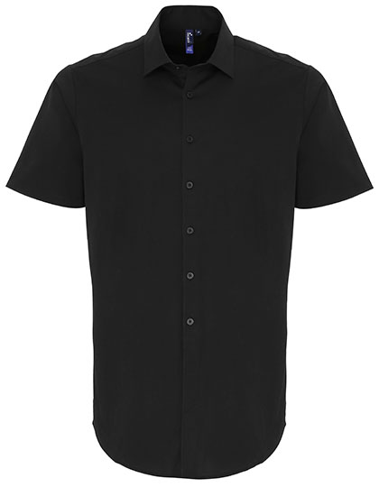 Men's Stretch Fit Poplin Short Sleeve Cotton Shirt — besticken oder bedrucken lassen