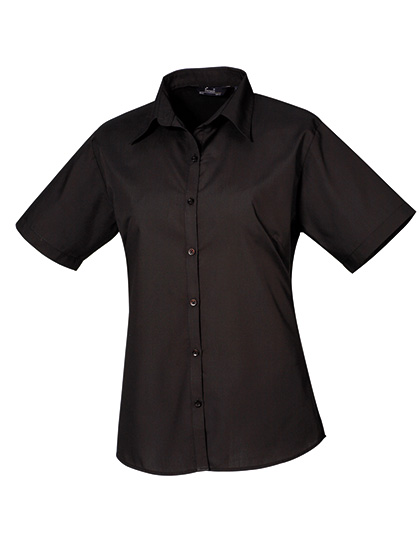 Women's Poplin Short Sleeve Blouse — besticken oder bedrucken lassen