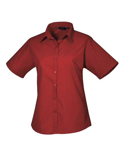 Women's Poplin Short Sleeve Blouse – 65% Polyester / 35% Baumwolle