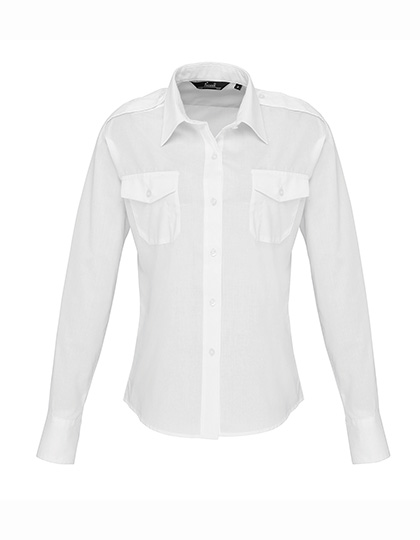 Women's Long Sleeve Pilot Shirt — besticken oder bedrucken lassen