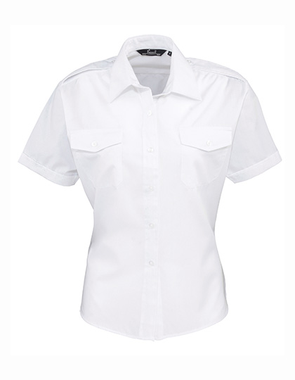 Women's Pilot Shirt Short Sleeve — besticken oder bedrucken lassen