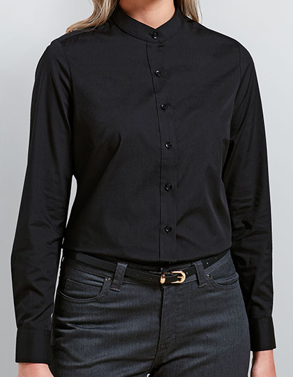 Premier Workwear Women's Banded Collar Grandad Shirt