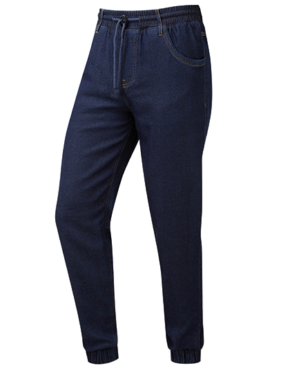 Premier Workwear Artisan Chef's Jogging Trousers in Indigo Denim (ca. Pantone 2380C)
