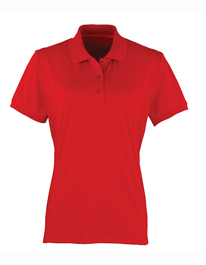 Premier Workwear Women's Coolchecker® Piqué Polo in Red (ca. Pantone 200C)
