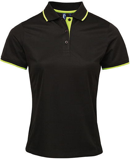 Women's Contrast Coolchecker® Polo — besticken oder bedrucken lassen