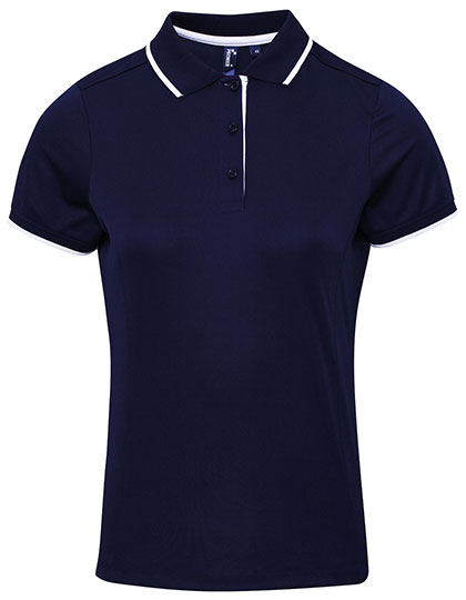 Premier Workwear Women's Contrast Coolchecker® Polo in Navy (ca. Pantone 2378C)